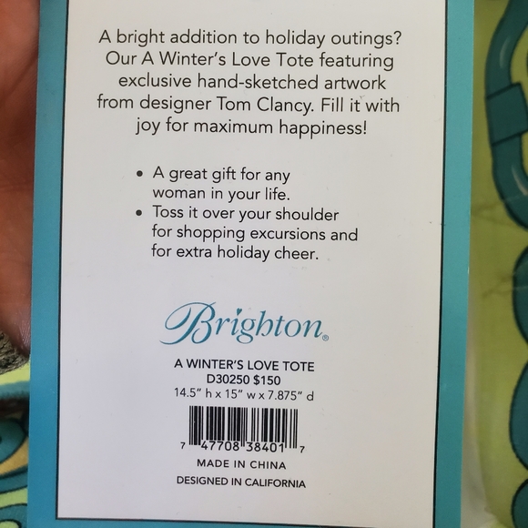 New Large Brighton A Winter's Love Tote. - Picture 10 of 16